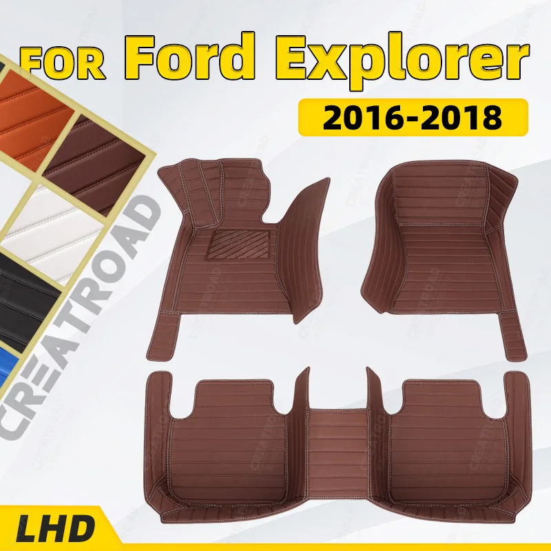 

Автомобильные коврики на пол под заказ для Ford Explorer SEVEN сиденья 2016 2017 2018 автомобильные подкладки для ног автомобильный коврик крышка аксессуары для интерьера
