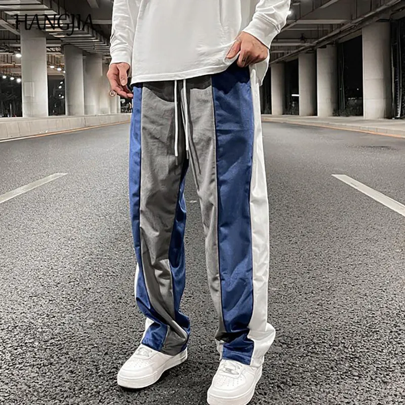 

Hip-hop Side Striped Velvet Track Sweatpant Men Stitching Contrast Velour Sweat Pants Loose Men and Women Streetwear Joggers