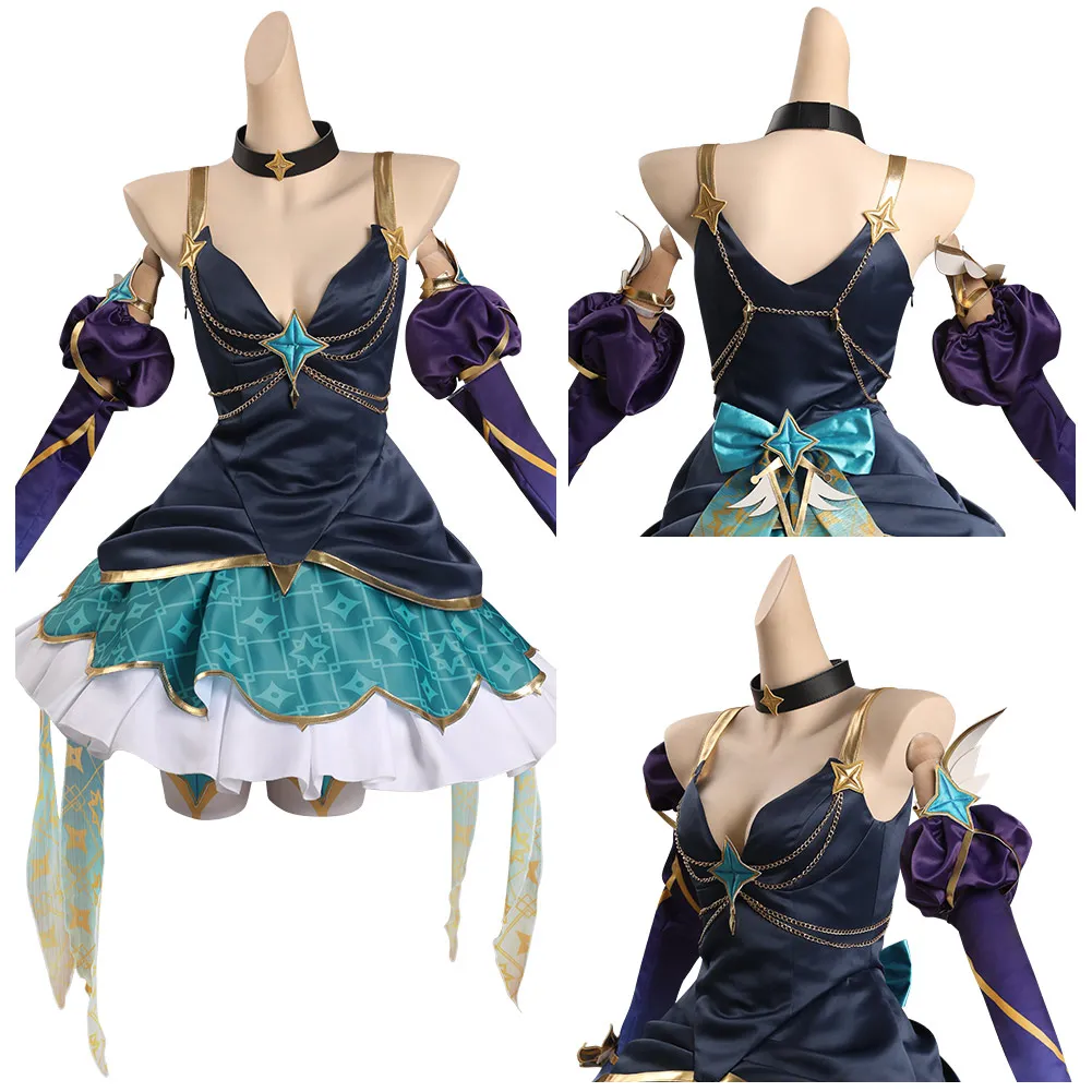 

LoL Syndra Cosplay Costume Star Guardian Dress Outfits Halloween Carnival Party Suit for Adult Women