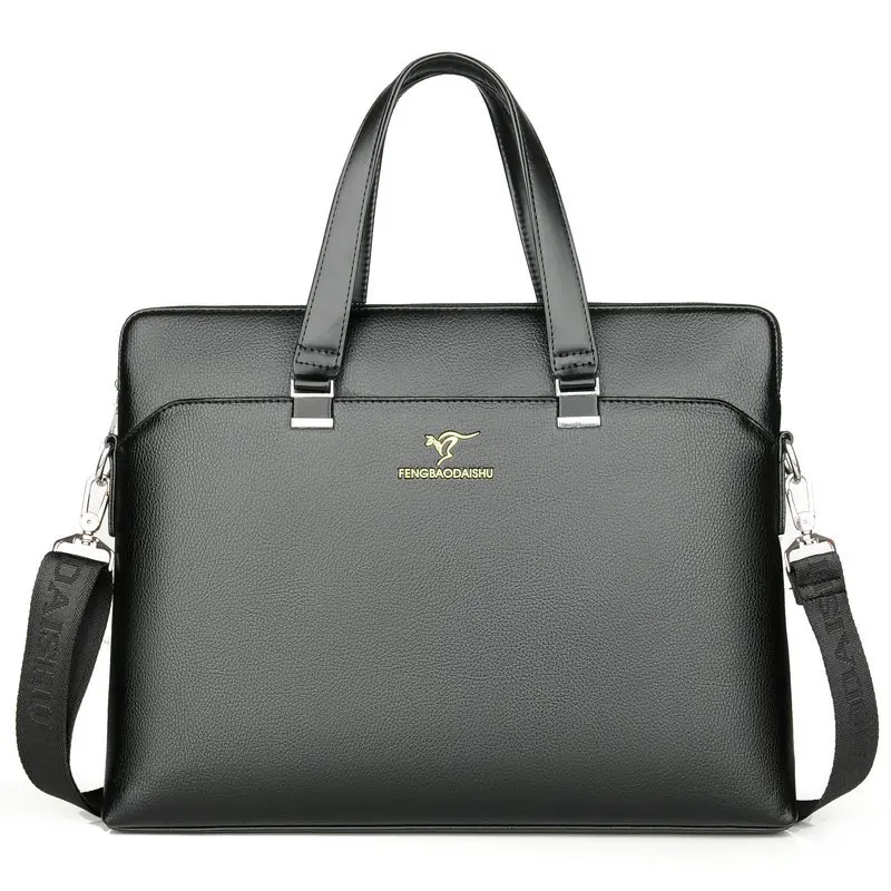 Brand Men's Bag Men's Handbag Horizontal Business Briefcase Men's Casual Computer Bag Laptop Shoulder Bag Messenger Work Bag