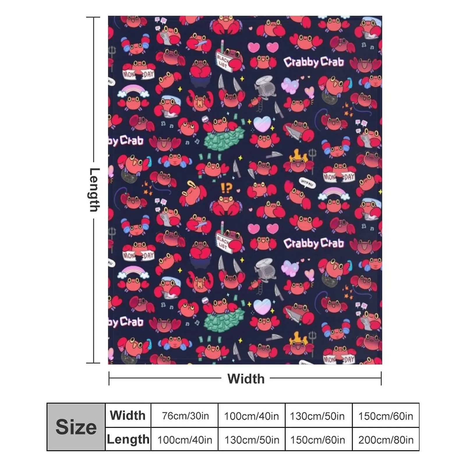 Крабби краб - узор Плед Постельное белье Гигантский диван Идеи подарков на День