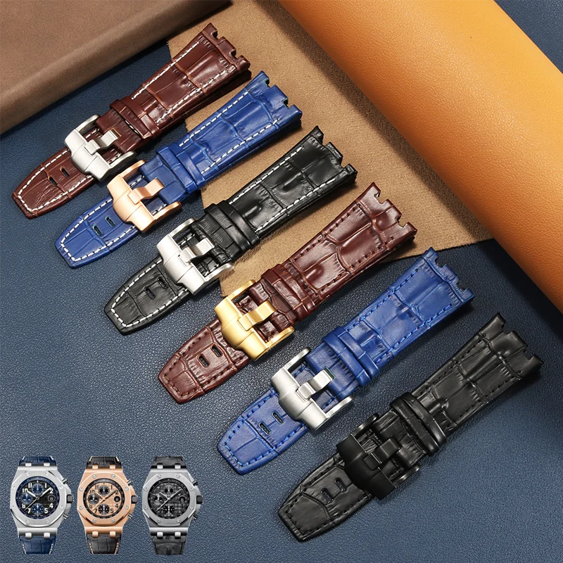 

Genuine Leather Watch Band For Aibiap Royal Oak Offshore Strap Jf15710/15703/26405 Waterproof Sweat-Proof Watch straps 28mm
