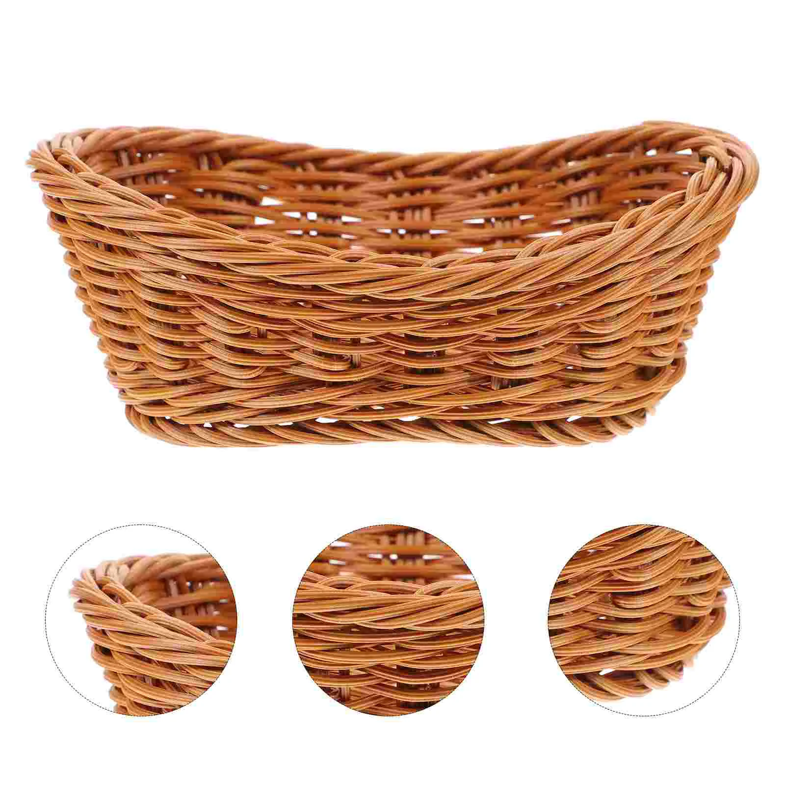 

Woven Basket Household Bread Party Fruits Container Square Snacks Storage Baskets Dried Flowers Wear-resistant Safe Dessert