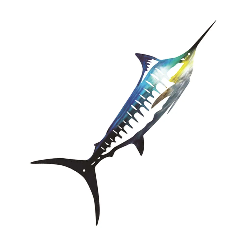 

Walldecormetal Nautical Sculpture Ocean Iron Sea Hanging Coastal Decoration Tropical Beach Animal Theme Outdoor Marlin