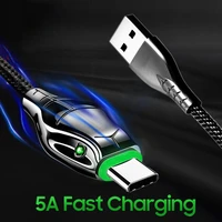 5a usb type c cable wire snake head glow cord usb c pd cable fast charging for samsung s20 xiaomi mi 10 phone charger data cable