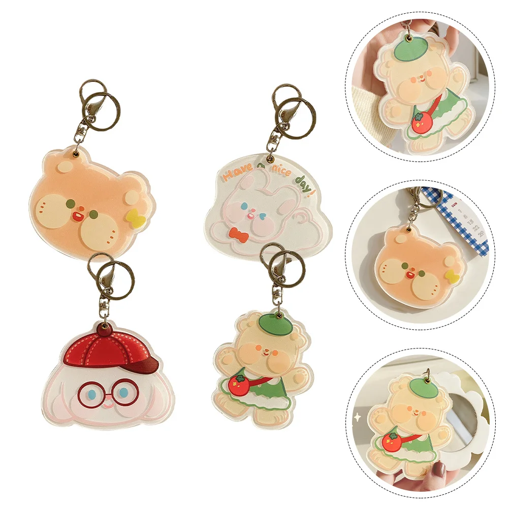 

4pcs Girl Small Mirror Convenient Girl Mirror Cosmetics Mirror for Outdoor Use