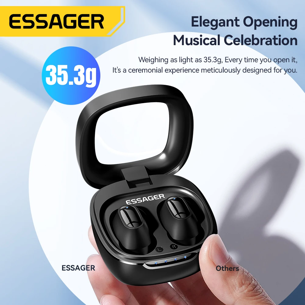 Фото Essager TWS Bluetooth5.3 Наушники с шумоподавлением Настоящая беспроводная стерео спортивная гарнитура-вкладыш с микрофоном №2
