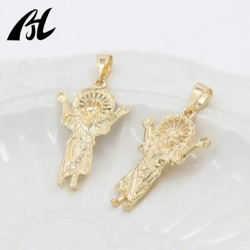 Best Selling Divino Nino Religious Christ Savior Cute Little Jesus Pendant 14K Gold Plated Young