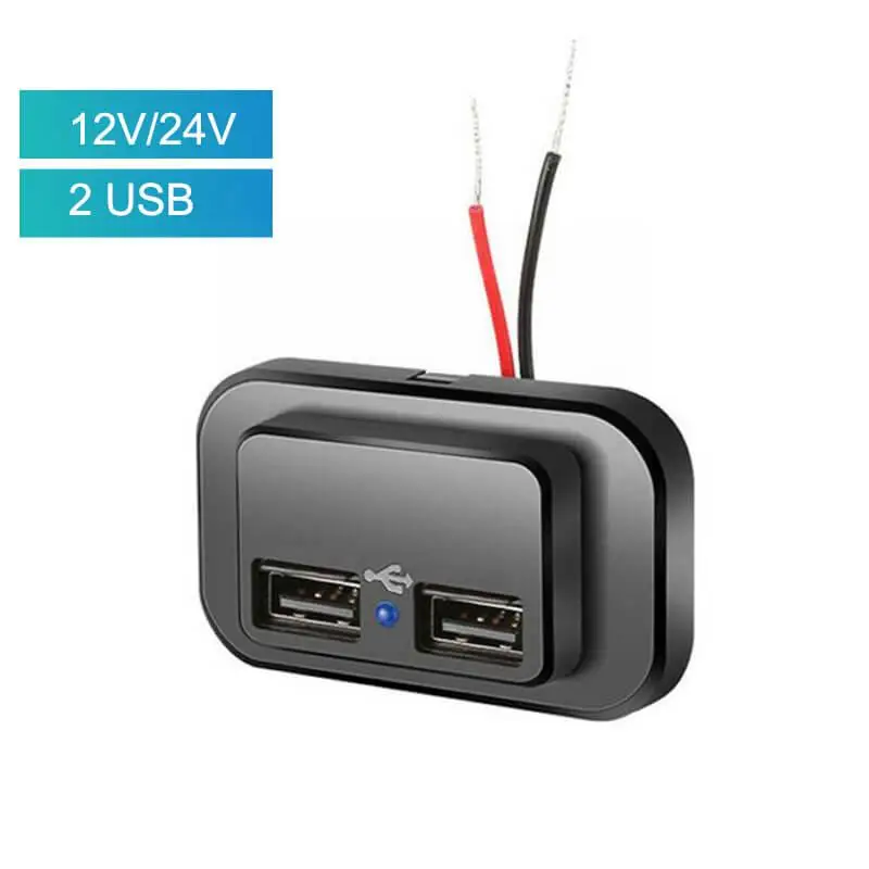 

Автомобильное зарядное устройство с двумя USB-портами, 12 В/24 В, 3,1 А, 4,8 А