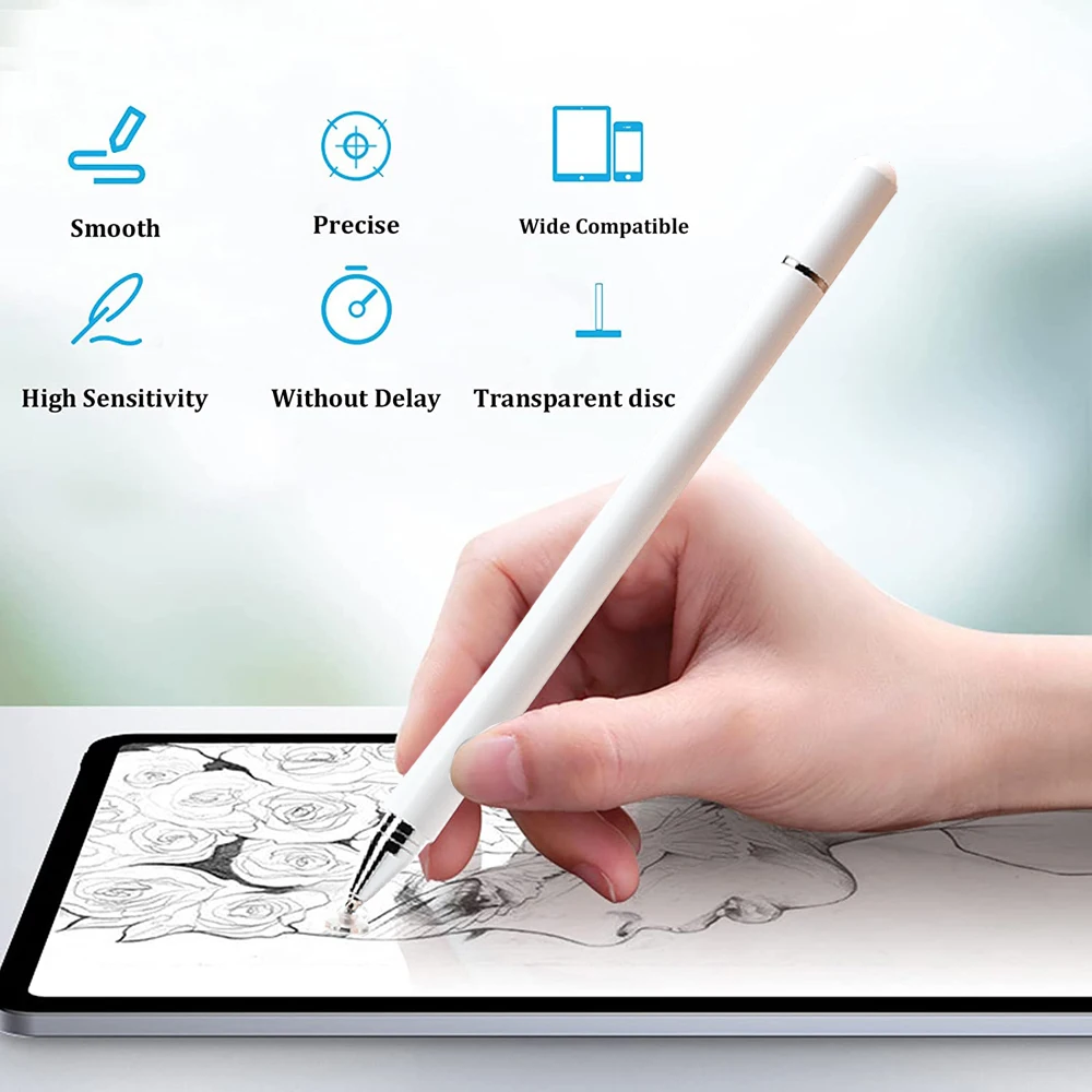 

Sensitivity Disc Tip Capacitive Stylus Pens For Drawing Writing Touch Screen Devices Tablet Smartphone