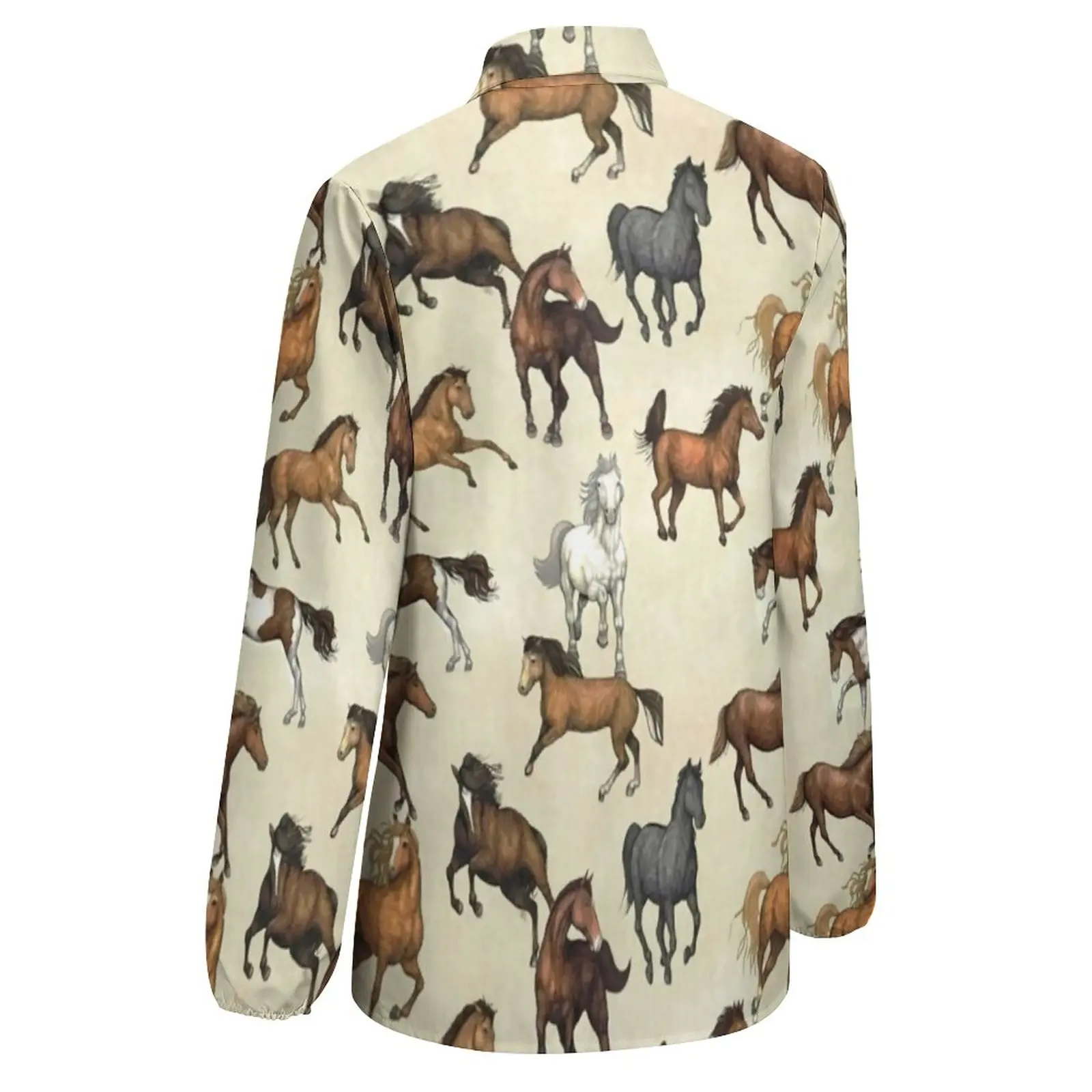 Женская Осенняя блузка с длинным рукавом и принтом животных |