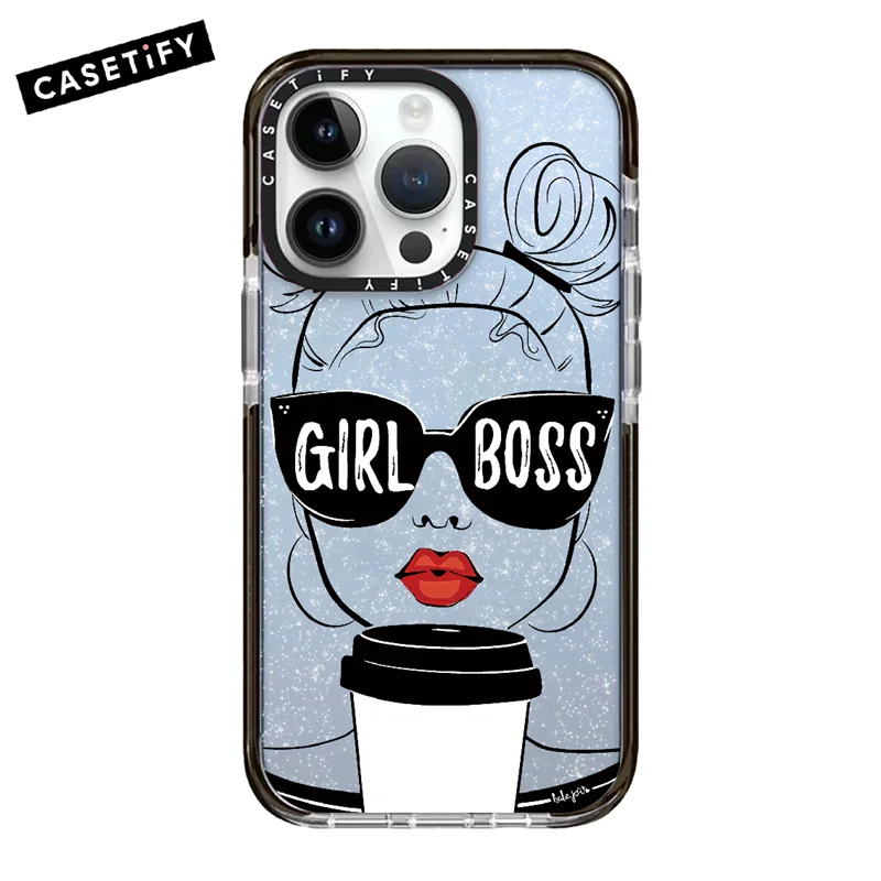 

CASETIFY Girl Boss High-grade TPU Cases for iPhone 13 12 14Pro Max 14Pro 13Pro 12Pro Lady Girl Anti-drop Soft Clear Cover F0415