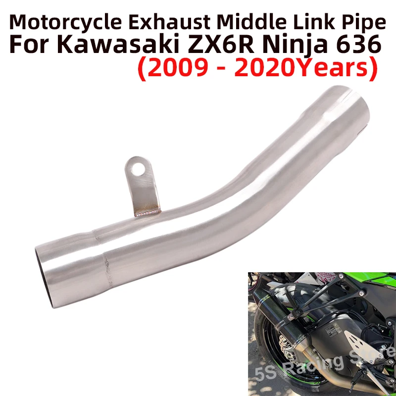 

For Kawasaki ZX6R ZX-6R Ninja 636 2009 - 2020 Years Motorcycle Exhaust Escape Muffler Modified Middle Link Pipe Delete Catalyst