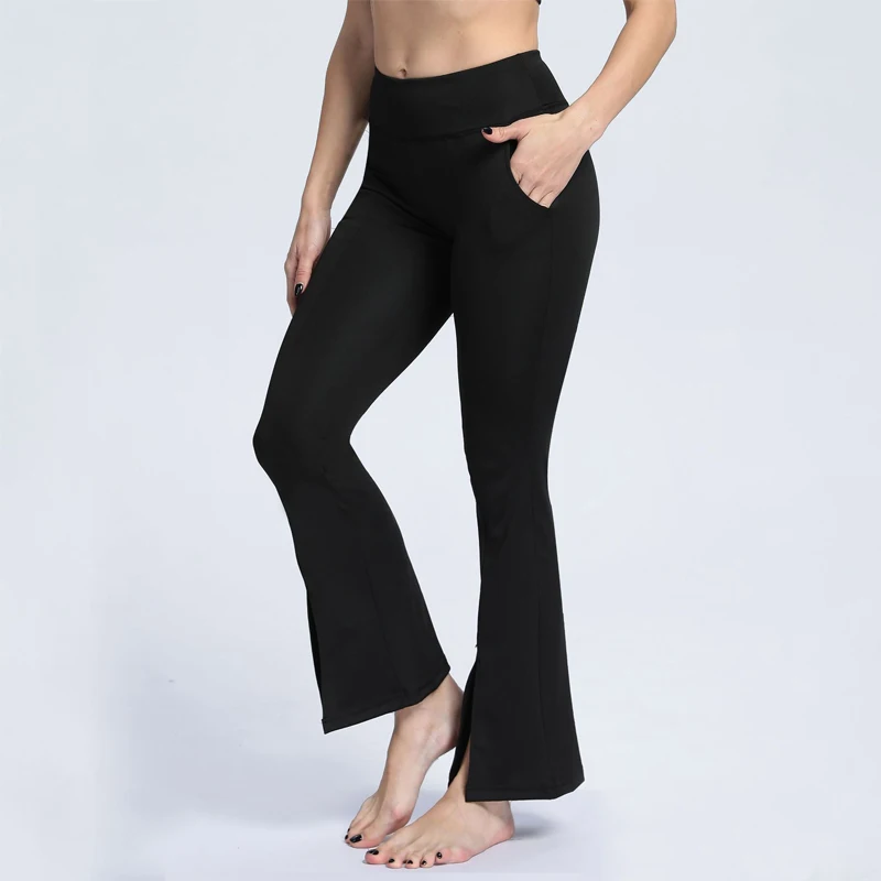 

VITALINOVO Women Flare Leggings with Pockets Bootcut High Waisted Yoga Pants Tummy Control Gym Workout Work Pants Bootleg Pants
