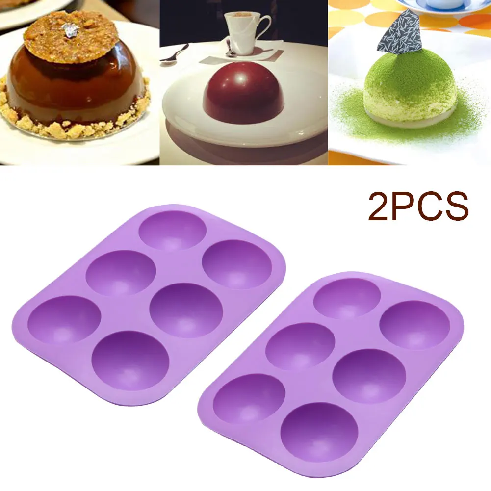 

2Pcs 3D Ball Round Half Sphere Silicone Molds for Cake DIY Baking Pudding Mousse Chocolate Cake Mold Kitchen Tools