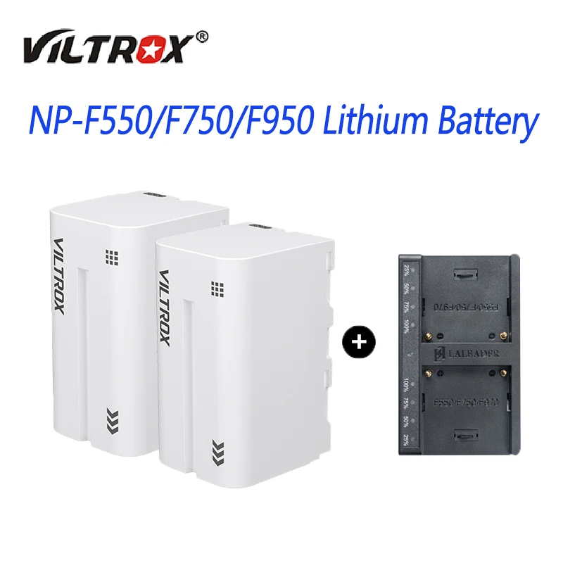 

Viltrox NP-F550 NP-F750 NP-F950 High Capacity Camera Battery Charger Kit Dual Fast Charging Battery