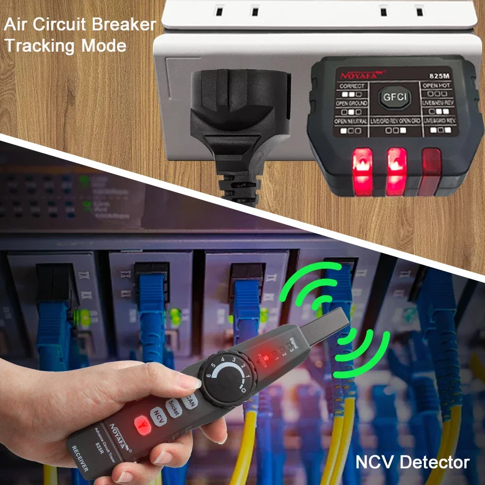 NOYAFA Advanced Wire Tracer Локатор сетевого кабеля Автоматический выключатель Тест розетки NF-825 TMR Детектор электрических проводов (art.: 3920ccecb3dfe) - 3920ccecb3dfe