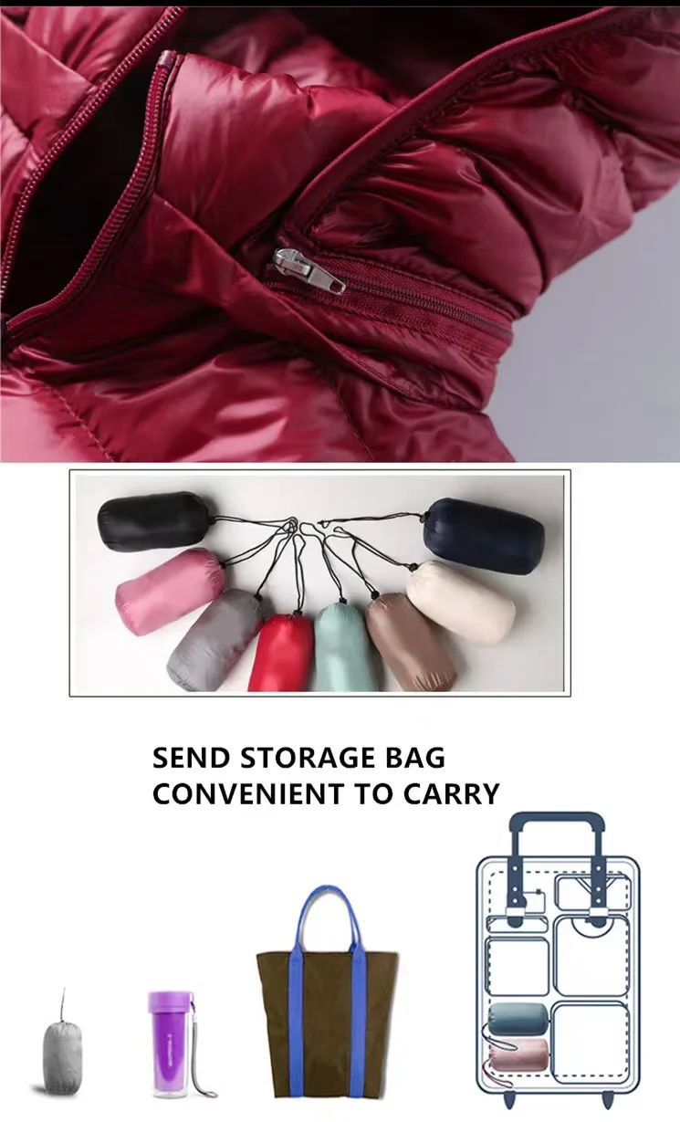 Women Spring Lightweight Packable Long Down Jackets 2023 New Hood Removable Women Female Portable Fluffy Winter Puffer Jacket