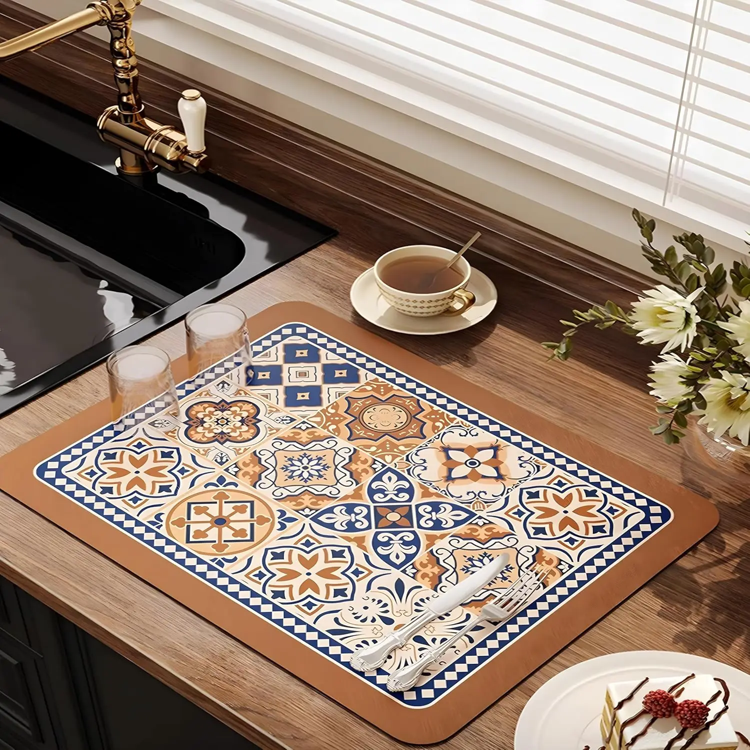 

Коврик для посуды VIKAMA богемный стиль