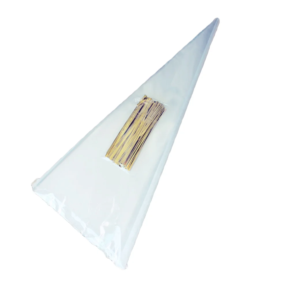 100 шт. прозрачные пакеты-конусы пакеты для виолончели лакомств с золотыми