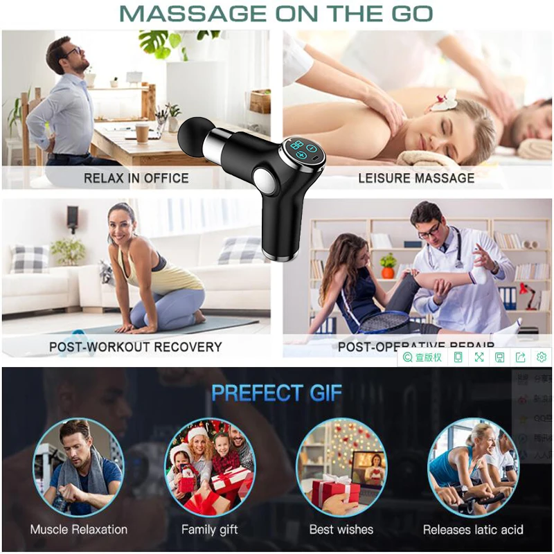 Massage Gun 32 Speed Deep Tissue Percussion Muscle Massager Fascial Gun For Pain Relief Body And Neck Vibrator Fitness images - 6