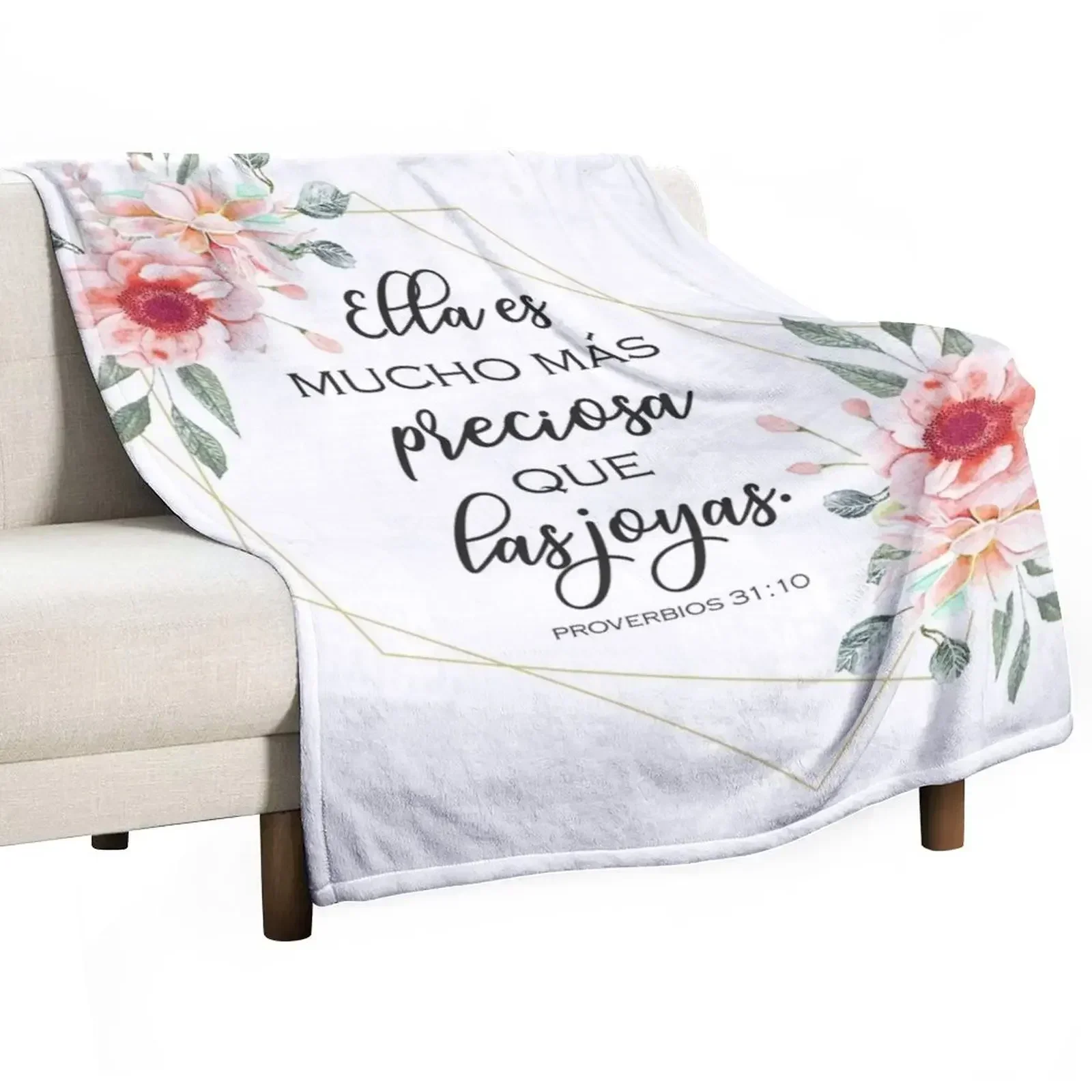 Испанский біблійный стих Proverbios 31:10 Пледы для малышей Тонкие одеяла