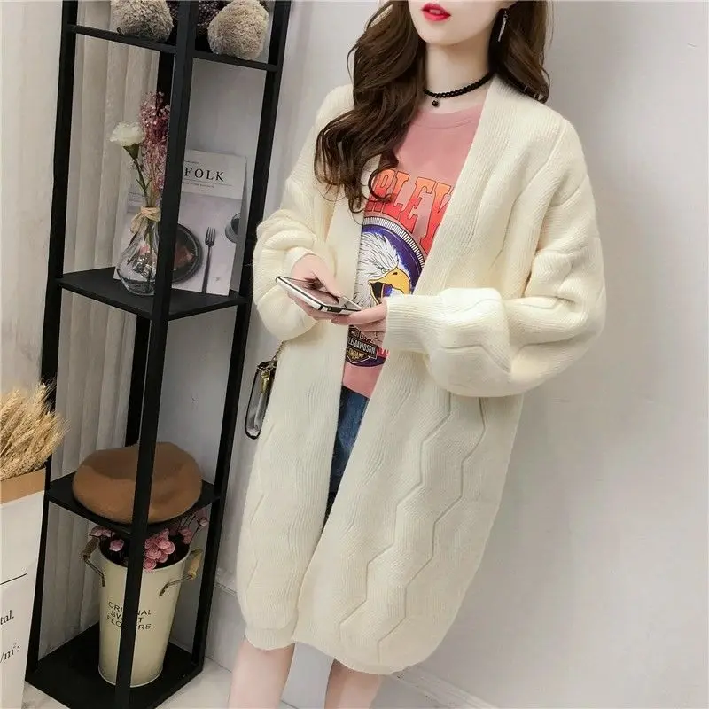 

Autumn Woman Solid Color Sweater Female Single-breasted Knit Cardigan Sweater Jacket New Top Femme Ladies Knitting Cardigans G95