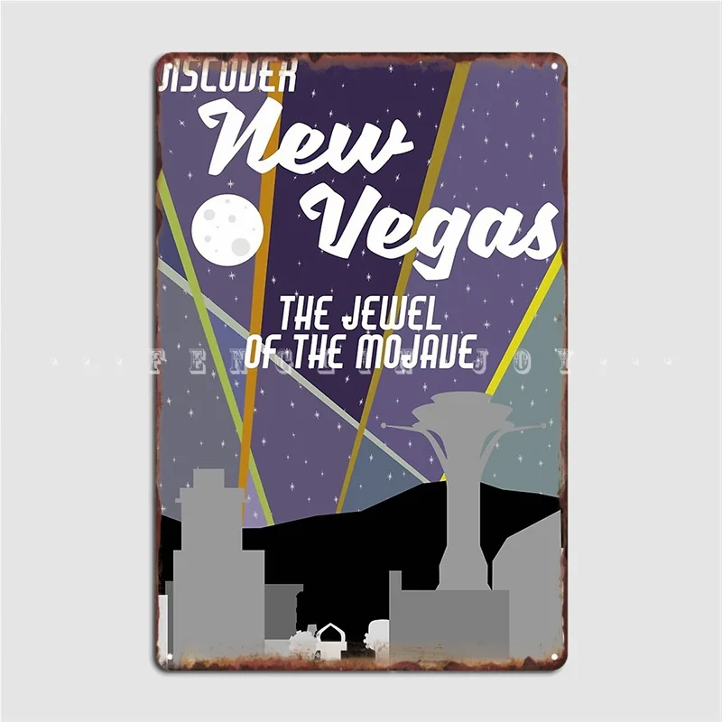 ВИНТАЖНЫЙ ПЛАКАТ New Vegas Skyline металлический плакат Настенная роспись пещера Паб