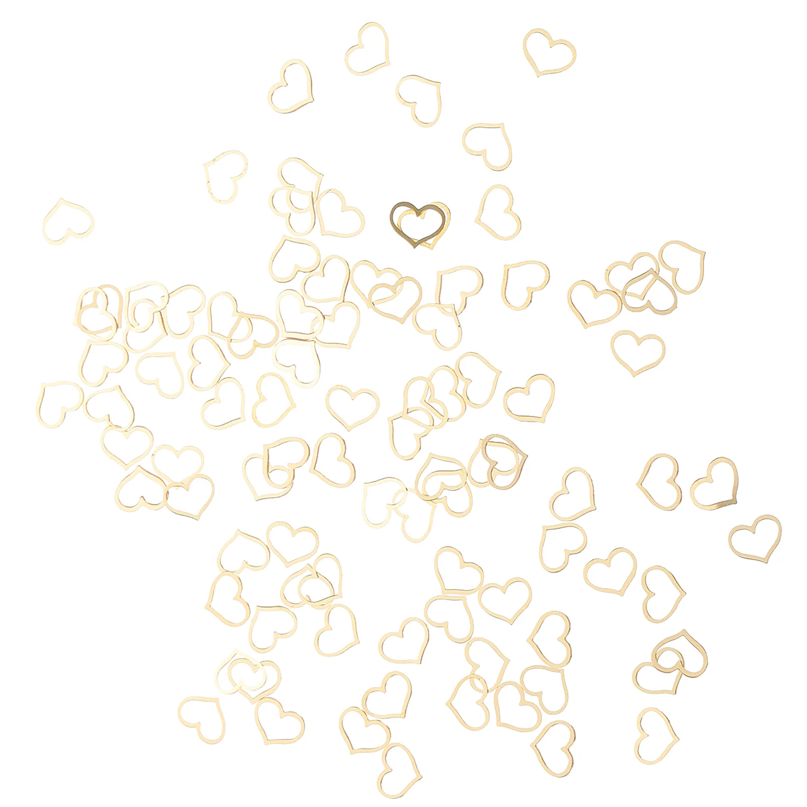 

200 Pcs Heart Shaped Nail Jewelry Decorations Sticker Supplies Metal Sheets Decals Woman Slices