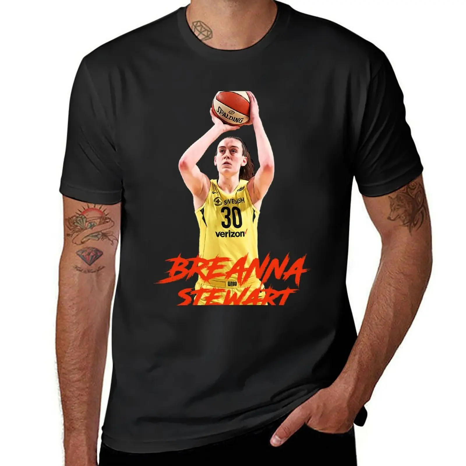 Мужская винтажная футболка с рисунком Breanna Stewart