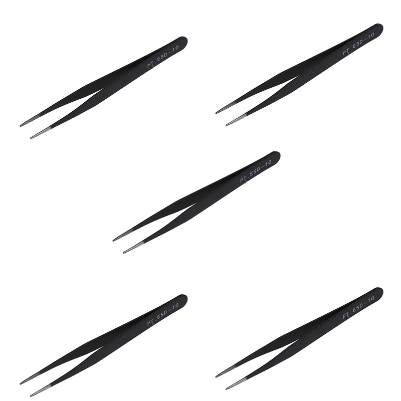 

GTBL 5X Black Metal Straight Sharp Tip Tweezer