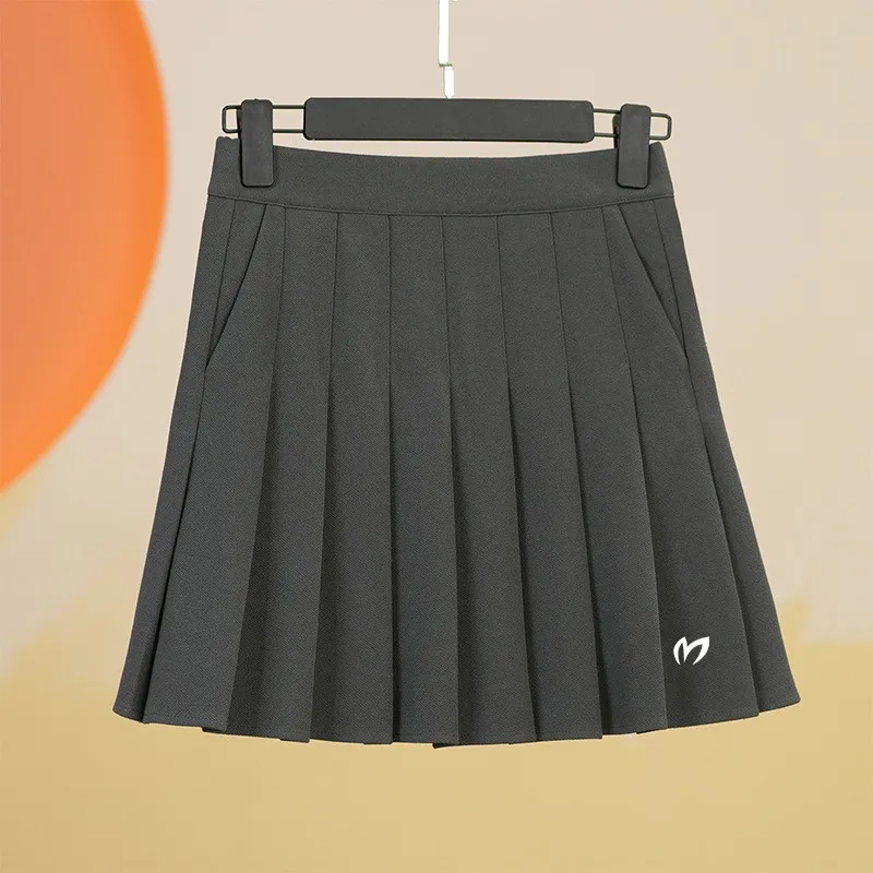 

High Quality Women Golf Safety Pants Summer A-line Skirt Golf Skirt Ladies High Waist Elastic Pleated Skirt Sports Pockets Skirt