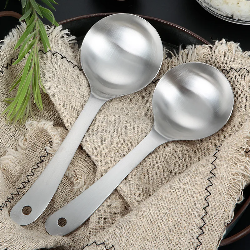 Stainless Steel Rice Spoon Public Spoon Serving Spoon Rice Spoon Household Hotel High Quality Thickened Spoon Tableware