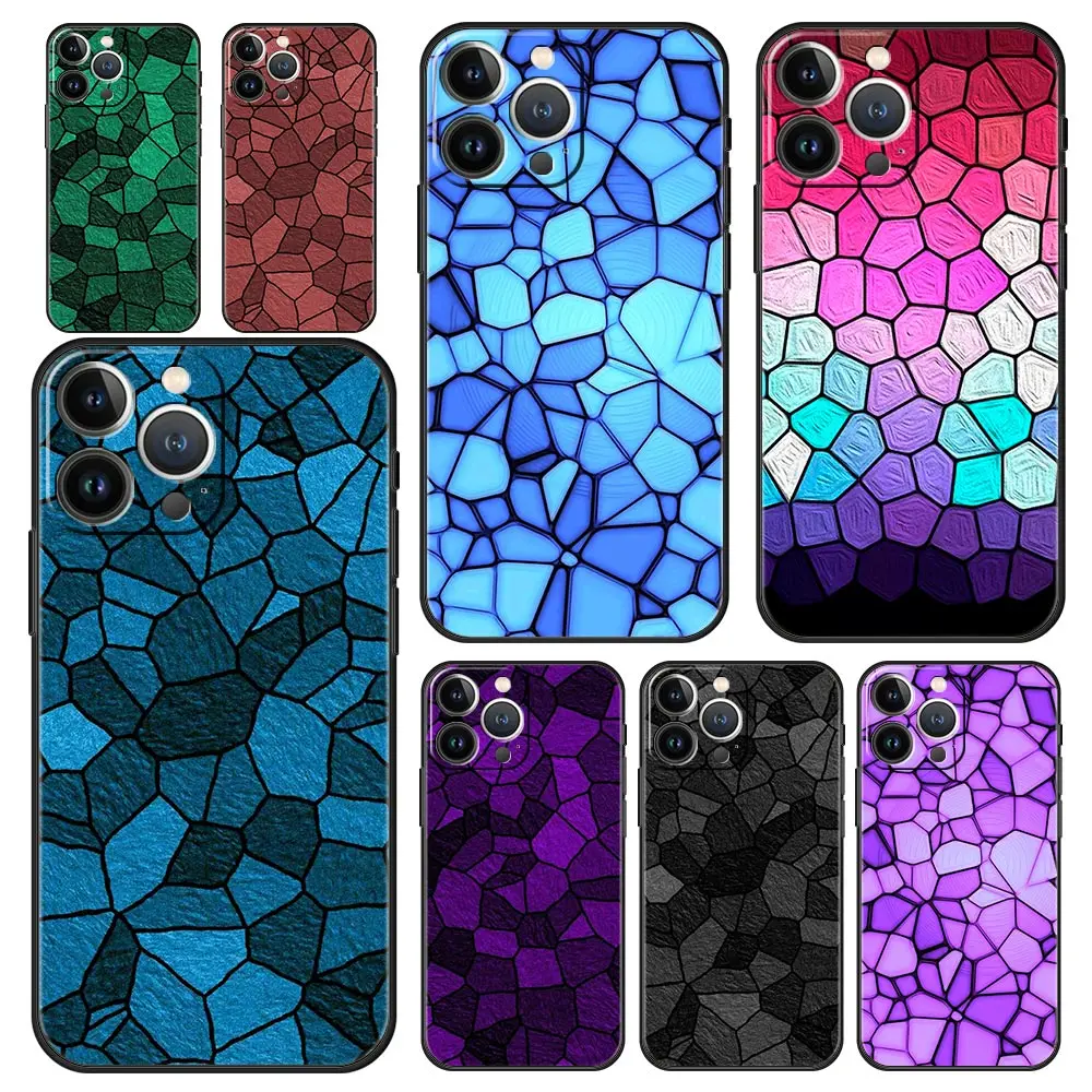 

Geometry Marble Color Fashion Luxury Phone Case For iPhone 13 12 11 Pro MAX XR X SE XS 7 8 Plus iPhone13 Mini Black Matte Cover
