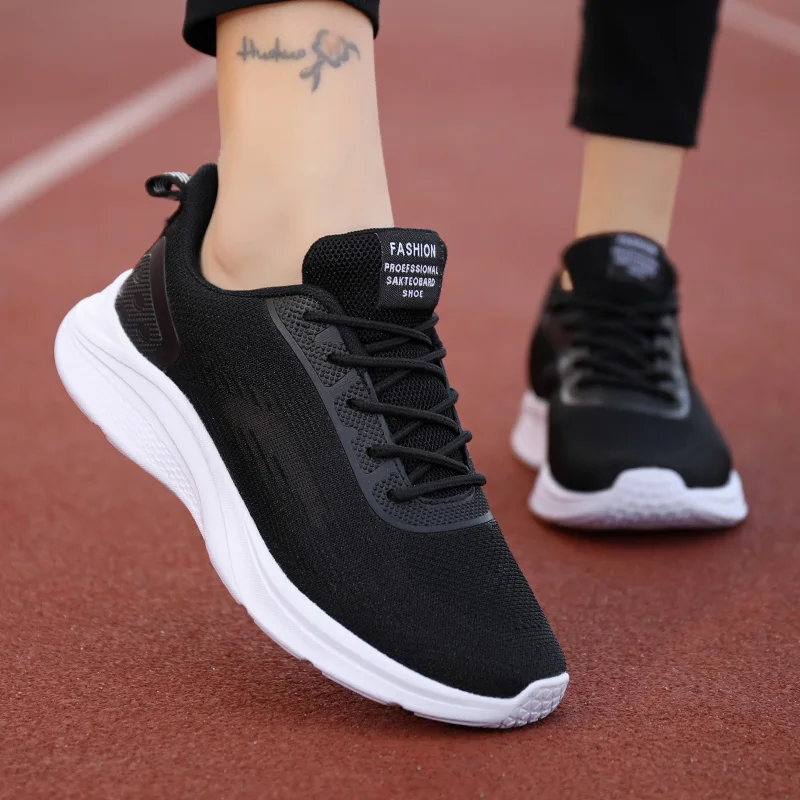 Sneakers Women's Lightweight Running Fitness Shoes Breathable Mesh Walking Shoes Women's Tennis Sports Training Shoes Lace Up