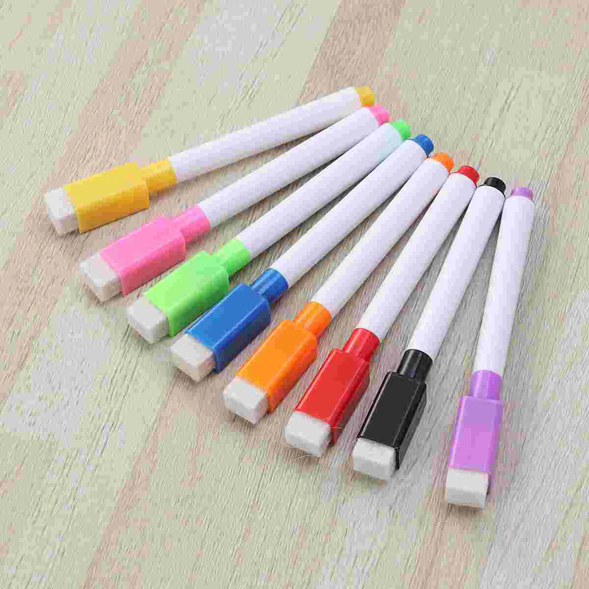 

8pcs Colorful Magnetic Markers with Magnetic Cap and Eraser Assorted Colors School Supplies Childrens Drawing Pen Perfect for
