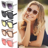 crystal oversized sunglasses fashion square sunglasses for women retro uv400 eyewear