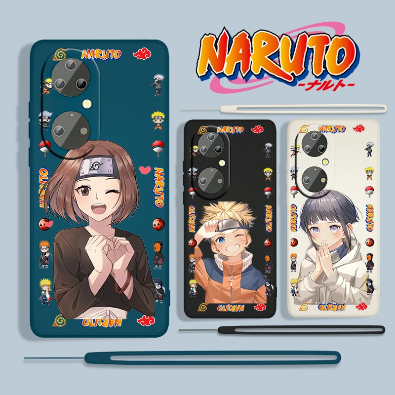 

Boy Cute Anime NARUTO For Huawei P50 P40 P30 P20 P Smart Z Pro Plus Lite 2019 2021 Silicone Liquid Rope Phone Case Cover Fundas