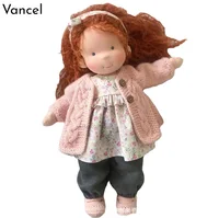 30cm Girl Plush Doll Soft Stuffed Handmade Waldorf Doll change clothes Baby Doll With Golden Curly Hair Best Gift For Kid doll