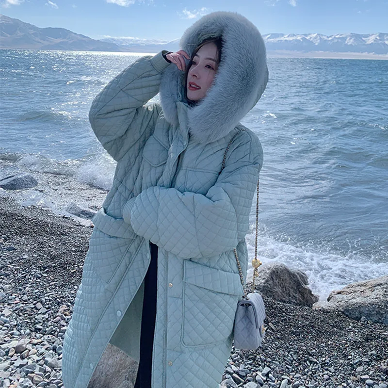 Over-knee Cotton-padded Jacket Women's New Ultra-long Bread Was Thinner Students To Ankle Down Cotton-padded Jacket