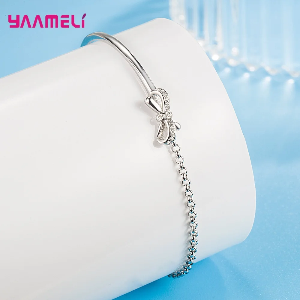925 серебряные ювелирные изделия Стразы AAA циркониевые браслеты Новые модные с