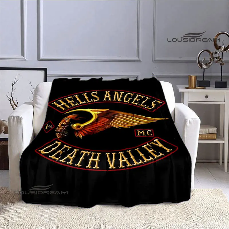 

hells angels logo Printed Blanket Children Warm Blanket Flannel Soft Comfortable Blanket Home Travel Blanket Birthday Gift