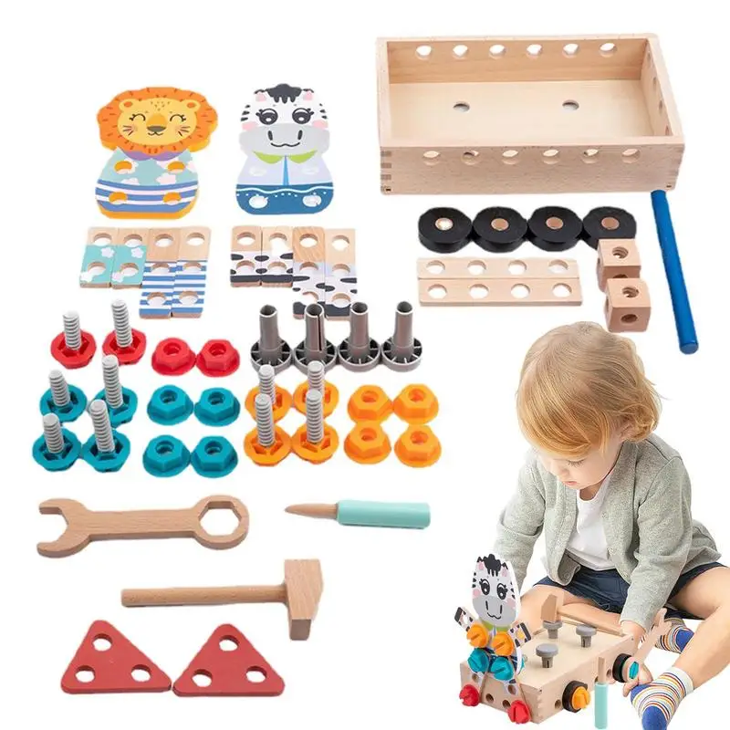 

Tool Kit For Kid Montessori Pretend Play Toys DIY Learning Montessori Toys For Gifts Wooden Educational Stem Construction Toys