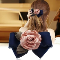 i remiel fashion floral floral hairpin spring clip hairband korean jewelry bow tie adult women horsetail hair bow accessories