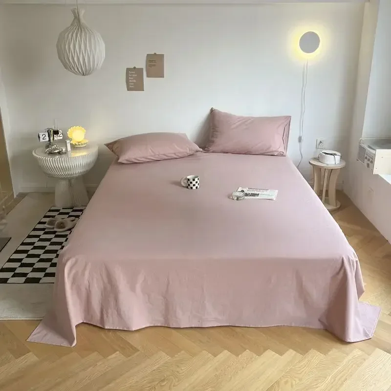 Хлопковая простыня однотонная двойного размера простыни тканевые одинарного