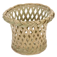 wood woven storage basket round fruit baskets vegetable storage tray snack organizer bowl sundries holder for dinning room