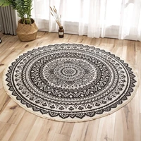 round area rugs for living room bohemian mandala woven cotton polyester round rug with tassel indoor circle carpet for kids room
