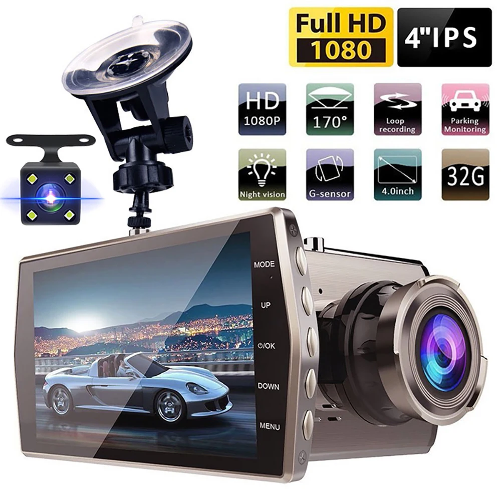 

Автомобильный видеорегистратор Full HD 1080P, видеорегистратор с камерой заднего вида, Автомобильный видеорегистратор с черным ящиком, Автомобильный видеорегистратор, автомобильные аксессуары, многоязычный