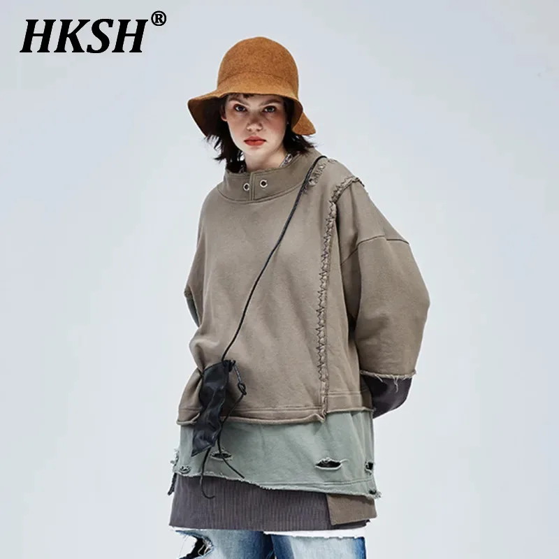 HKSH осенне-зимняя новая Женская толстовка в стиле панк неправильной длины с