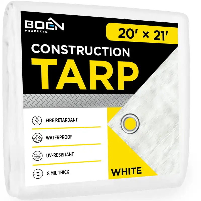 

FR Tarps White 10x10 Weave 20' x 21'